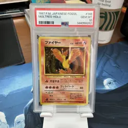 1996 Pokemon P.M. Japanese Fossil Moltres-Holo PSA 10 #146 - Image 1