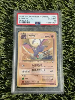 1998 POKEMON JPN VENDING SER II #142 AERODACTYL PSA 10 - Image 1