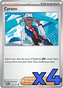4x Cyrano 170/191 Sv08: Surging Sparks PLAYSET x4 - Pokemon TCG - NM - Image 1