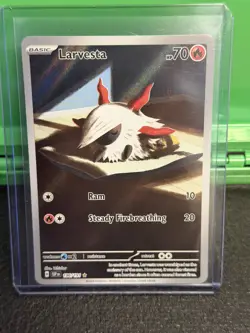 Larvesta 196/191 IR Illustration rare Pokemon Surging Sparks SV8 NM - Image 1