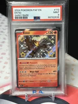 2024 Entei 112/091 Pokemon: Paldean Fates Shiny Rare - PSA 9 Mint - Image 1