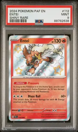 2024 Entei 112/091 Pokemon: Paldean Fates Shiny Rare - PSA 9 Mint - Image 2