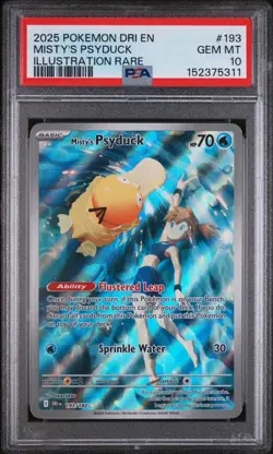 2025 Pokemon Misty's Psyduck #193 Destined Rivals Illustration Rare Foil PSA 10 - Image 1