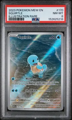 Pokemon Squirtle SV Scarlet & Violet 151 Illustration Rare Holo PSA 8 170/165 - Image 1