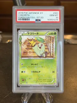 2016 Pokemon JPN XY POKEKYUN COLL 1st ED #001 Chikorota PSA 10 GEM MINT - Image 1