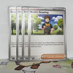 Brock's Scouting 146/159 - Play Set (x4) - Pokemon TCG: Journey Together NM - Image 1