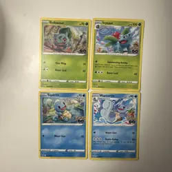Lot Of 4 Bulbasaur/Ivysaur & Squirtle/Wartortle Pokemon Go Set NM - Image 1