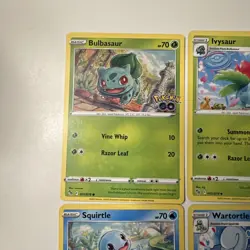 Lot Of 4 Bulbasaur/Ivysaur & Squirtle/Wartortle Pokemon Go Set NM - Image 2