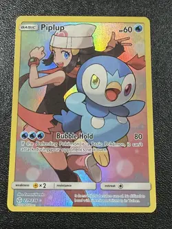 Pokemon TCG Piplup Holo Secret Rare Full Art Cosmic Eclipse Card 239/236 - Image 1