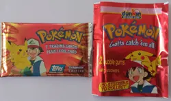 PACK BOOSTER Pokemon 7 Trading Cards + Booster Pokemon Dunkin Bubble Gum Vintage - Image 3