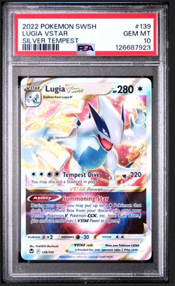 2022 Pokemon Sword & Shield Silver Tempest Lugia VSTAR 139 Silver Tempest PSA 10 - Image 1