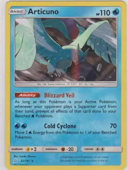 Pokemon TCG SM Team Up 32/181 Articuno Holographic Rare Card - Image 1