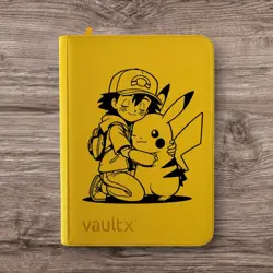 Vault X - 9 Pocket eXo-Tec Zip Binder Folder - Yellow Pokemon Pikachu & Ash - Image 1