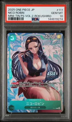 Nico Robin 111 One Piece Mini-Tin Pack Set Vol.2 ROKUSHIRO GEM MINT PSA 10 - Image 1