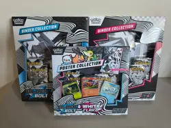 Sealed Pokemon Black Bolt and White Flare Binder Collection Bundle & Poster Box - Image 1