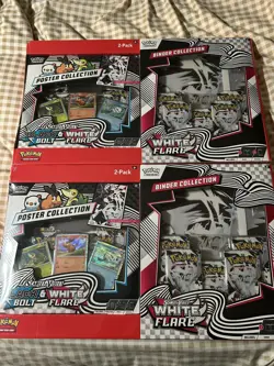Pokemon Black Bolt and White Flare Binder + Poster Collection Sam's Club Bundles - Image 1