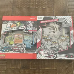 White Flare Pokemon Binder + Poster Collection Black Bolt White Flare Bundle 9pk - Image 1