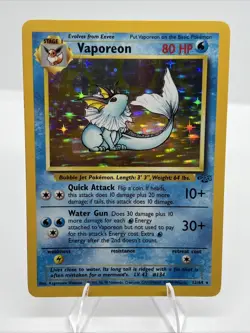Vaporeon Jungle Set Holo 12/62 TCG Pokemon Card Vintage 1999 Rare - Image 1
