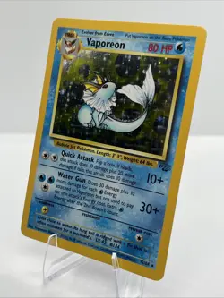 Vaporeon Jungle Set Holo 12/62 TCG Pokemon Card Vintage 1999 Rare - Image 2