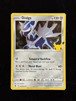Pokemon Dialga Celebrations 020/025 Holo Rare Basic 130HP Metal Blast Card - Image 1