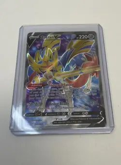 Zacian V 195/202 Full Art Ultra Rare Sword & Shield Pokemon TCG Card - Image 1
