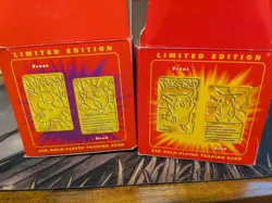 Pokemon Burger King 1999 23K Gold-Plated Trading Card PIKACHU & JIGGLYPUFF - Image 3