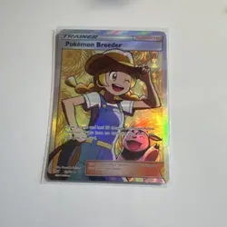 Pokemon TCG Pokemon Breeder Shining Legends Ultra Rare Full Art Holo 73/73 Card - Image 1
