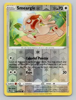 Reverse Holo Smeargle 137/195 Common Silver Tempest Pokemon - Image 1
