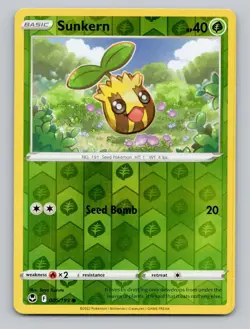 Reverse Holo Sunkern 005/195 Common Silver Tempest Pokemon - Image 1