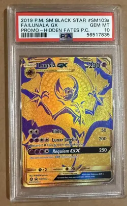 🌕 2019 POKEMON SM BLACK STAR PROMO #SM103A FULL ART/LUNALA GX PSA 10 BSP RARE - Image 1