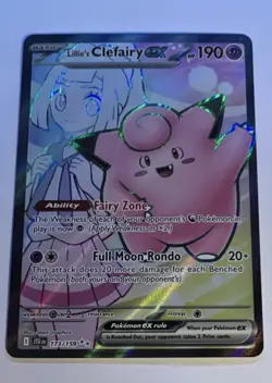 Pokemon TCG Iono's Kilowattrel 163/159, Lillie's Clefairy EX 173/159 Holo Lot - Image 3