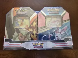 Pokemon TCG V Heroes 2-Pack Bundle Flareon V Sylveon V Tin - Image 1