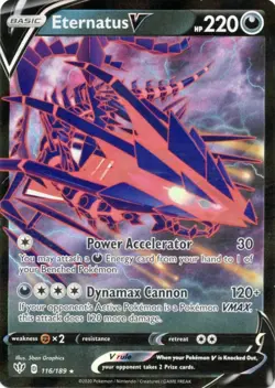 Eternatus V - 116/189 - Pokemon Darkness Ablaze Sword & Shield Rare Card NM - Image 1