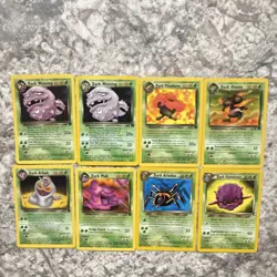 Pokemon TCG Team Rocket 1st Edition 8 Card Lot - Dark Weezing, Arbok, Muk WOTC - Image 1