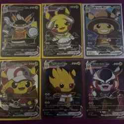 Huge!!! Pokemon x Pikachu Full Art Pokemon Custom Cards lot of 52. Lots of anime - Image 1