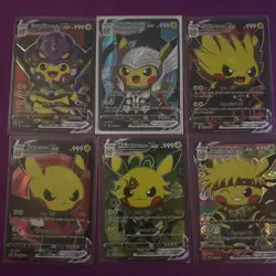 Huge!!! Pokemon x Pikachu Full Art Pokemon Custom Cards lot of 52. Lots of anime - Image 2