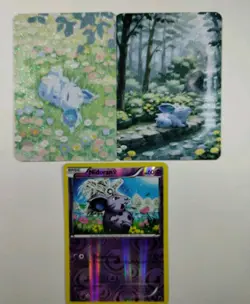 Nidoran Female Lot of 3 Pokemon Cards Reverse Holo Glitter Holo Custom & TCG - Image 1