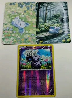 Nidoran Female Lot of 3 Pokemon Cards Reverse Holo Glitter Holo Custom & TCG - Image 2