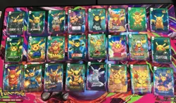 Pokemon Pikachu Cosplay Trading Cards Custom Cards Lot Of 48 - Image 1