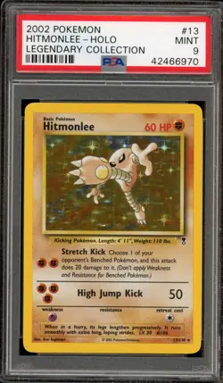 Pokemon Hitmonlee Legendary Coll. Holo Rare #13 PSA 9 Mint - Image 1