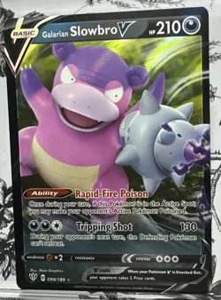 Pokemon Galarian Slowbro V Sword & Shield Darkness Ablaze Holo #99 NM - Image 1