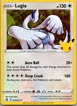 Lugia 022/025 Celebrations Holo Rare Pokemon - Image 1