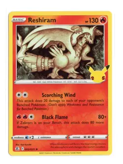 Reshiram 002/025 Holo Rare Holo Celebrations Pokemon TCG NM - Image 1