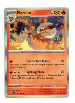 Flareon 136/165 Rare Holo SV: Scarlet & Violet 151 Pokemon TCG - Image 1