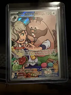 Pokemon TCG Arven's Greedent Destined Rivals 205/182 Illustration Rare Holo HP … - Image 1