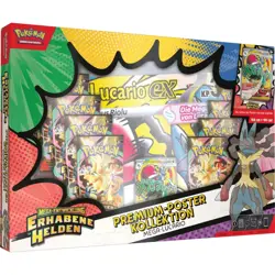 Pokemon Erhabene Helden Premium Poster Kollektion Mega-Lucario Deutsch OVP NEU - Image 1