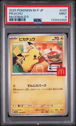 2025 POKEMON JAPANESE M-P PROMO MCDONALD'S #020 PIKACHU PSA 9 - Image 1