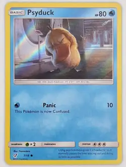 Psyduck 7/18 Pokemon - Holo Sun & Moon Detective Pikachu MP - Image 1