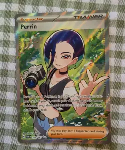 Pokemon TCG Perrin Trainer-Supporter Ultra Rare Full Art Holo Sv06 209/167 - Image 3