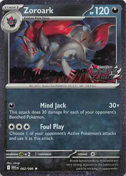 ZOROARK (WHITE FLARE STAMPED) 062/086 HOLO POKEMON NM - Image 1